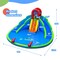 Kids Inflatable Water Bouncer with Dual Slides Climbing Wall and Splash Pool Blue Green